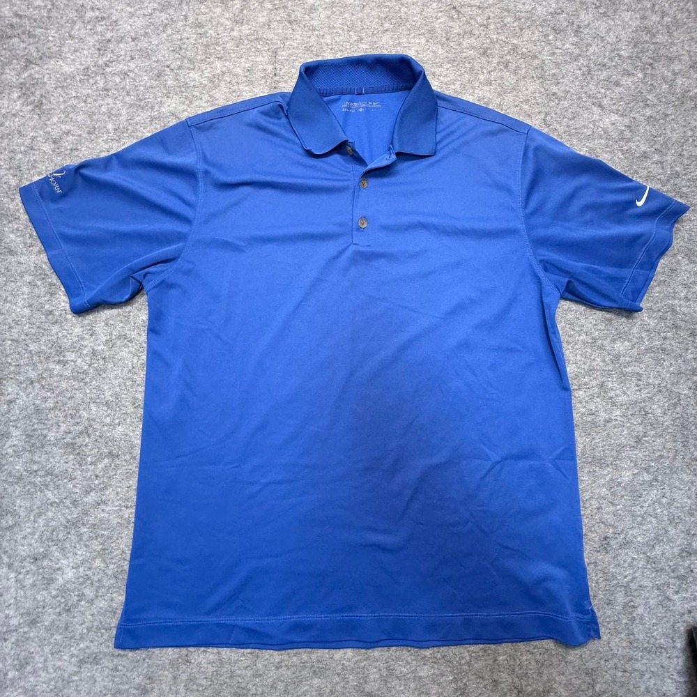 Nike Golf Men's L Blue Dri-Fit Polo ShirtPronghorn Logo Thailand
